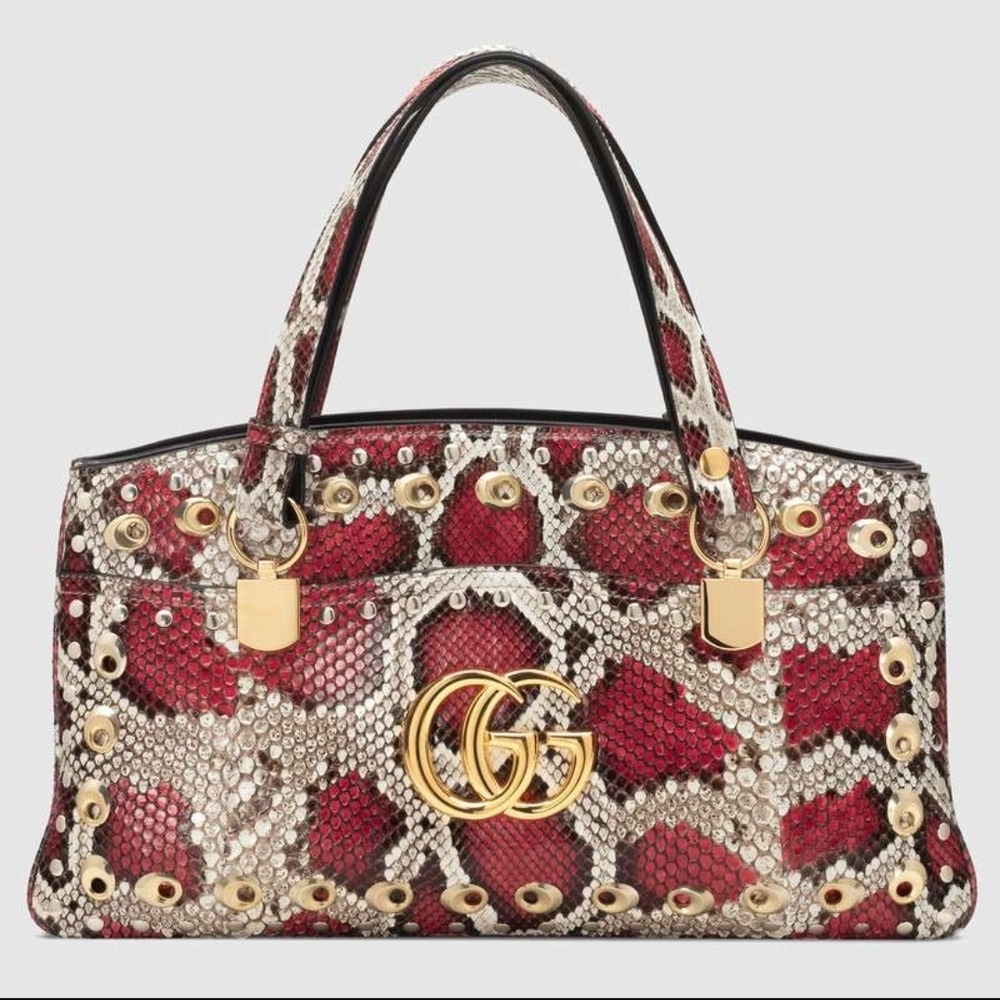 Rare Gucci GG Marmont Phython Top Handle/ Shoulder Bag (14x7x4) Inches
